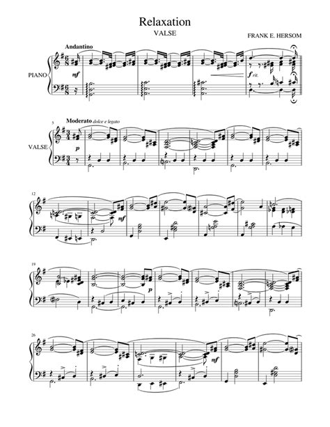 Relaxation (1921) Sheet music for Piano | Download free in PDF or MIDI ...