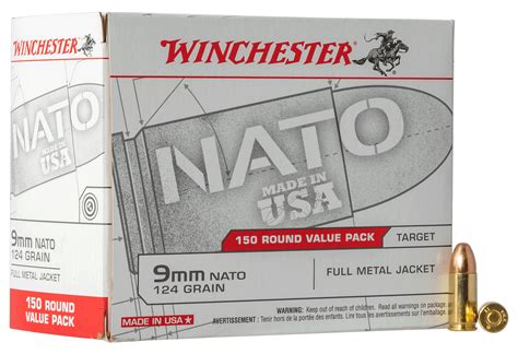 Winchester Ammo USA9NATO USA Target 9mm NATO 124 gr Full Metal Jacket ...