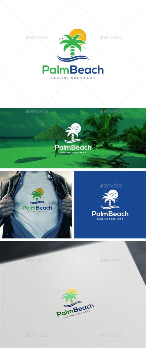 Palm Beach Logo Templates | Beach logo, Palm beach, Resort logo