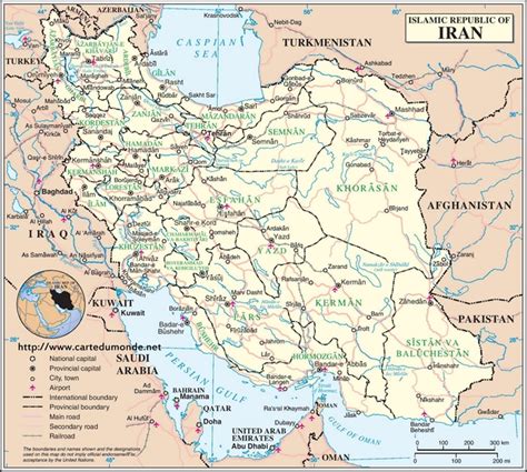 Larger map Iran on World Map