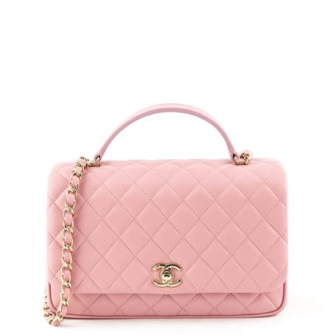 Chanel Pink Quilted Lambskin Top Handle Flap Bag - Shop Chanel Canada