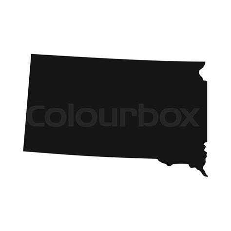 Simplified black silhouette of South Dakota state border | Stock vector | Colourbox