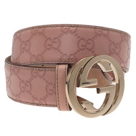 Gucci Pink Guccissima Leather Interlocking GG Buckle Belt 100CM Gucci | TLC