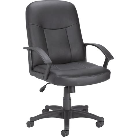 Lorell, Leather Managerial Mid-back Chair, 1 Each, Black - Walmart.com ...