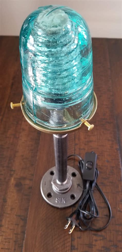 Glass Insulator Lamp. Industrial Lamp. Industrial Table Lamp. - Etsy