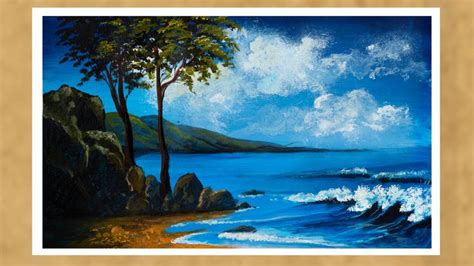 How To Paint A Tropical Island /STEP BY STEP TUTORIAL / Step by step Waterfall landscape Paintin ...