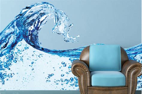 Water Splash Wall Decal Blue Water Wall Mural Vinyl Wall - Etsy