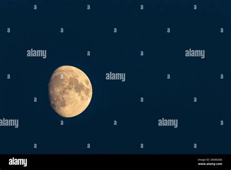 Gibbous moon with sunlit craters Stock Photo - Alamy