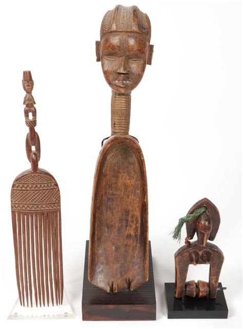 3 West African Carved Wood Artifacts - Sep 24, 2018 | Material Culture ...