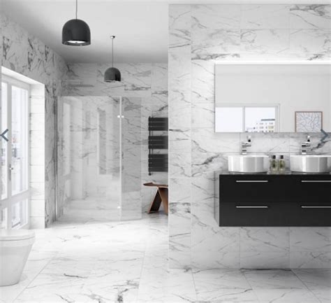 White Ceramic Bathroom Floor Tiles | Floor Roma