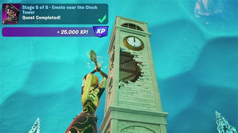 In the ice cave, look for the tower & Emote near the Clock Tower - Fortnite - YouTube