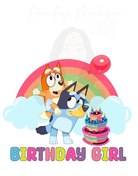 Bluey Birthday Girl PNG - Etsy