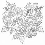 Heart With Roses Coloring Pages  Coloring Mimi Panda sketch template