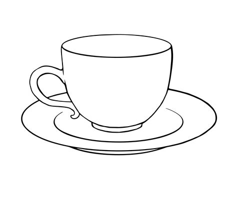 Tea Cup Colouring Page - ClipArt Best