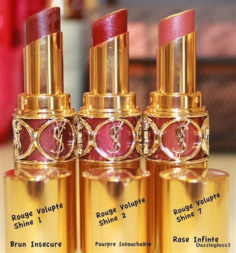 Dazzlegloss3: YSL Rouge Volupte Shine Swatches