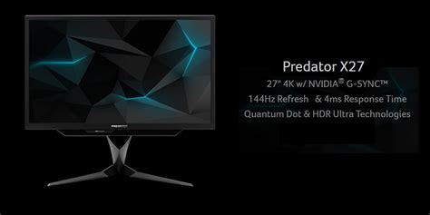 Acer 27" Predator X27 144Hz 4K/Ultra HD HDR IPS G-Sync Gaming Monitor ...