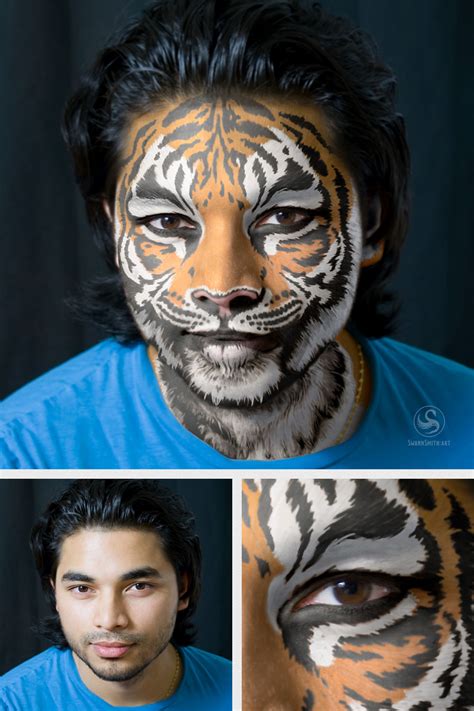 Tiger Digital Face Painting | Swann Smith