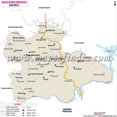 Nagarkurnool District Map, Telangana