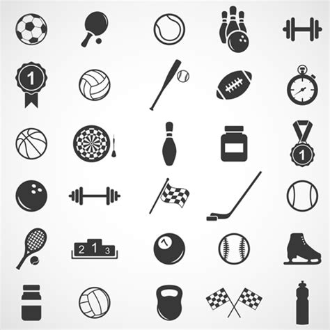 Sports icons creative vectors set 03 free download