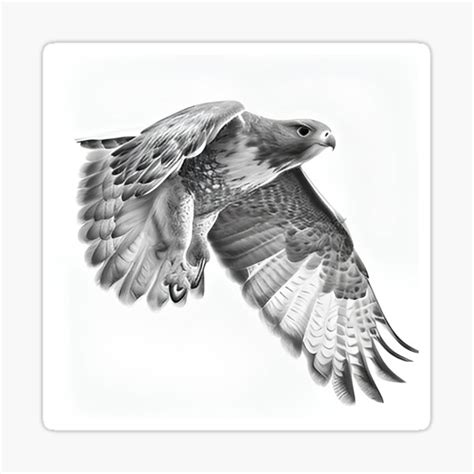 " Black and white Hawk pencil drawing" Sticker for Sale by Pencil-Art ...