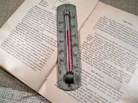 Vintage Outdoor Thermometer 1940s Silver Tin by perfectpatina