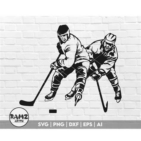 Hockey SVG file Players silhouette - hockey svg, hockey stic - Inspire Uplift