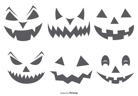 Cute Spooky Halloween Pumpkin Faces 160709 Vector Art at Vecteezy