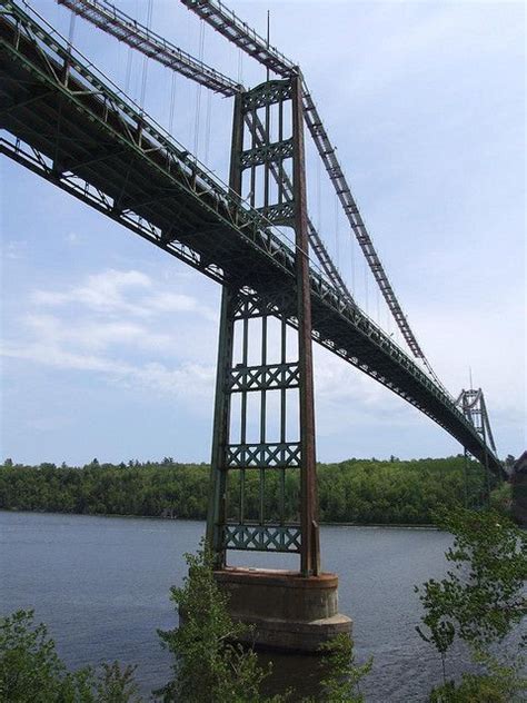 The old Penobscot Narrows Bridge leading into Bucksport, Maine ...