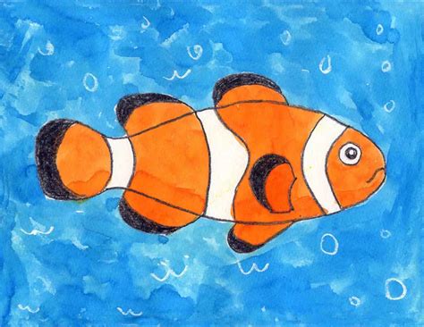 How to Draw a Clownfish · Step by Step Drawing Lessons for Kids ...