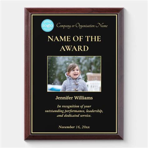 Employee team recognition achievement photo logo award plaque zazzle – Artofit