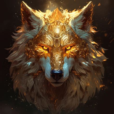 Golden Wolf: A Majestic Symbol Of Strength • PromptDen