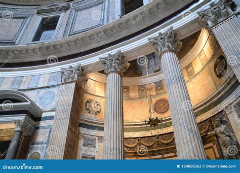 Rome pantheon interior editorial stock photo. Image of national - 134858363