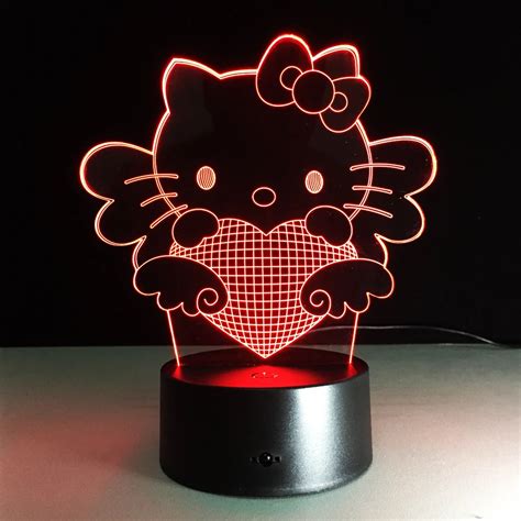 Aliexpress.com : Buy Cute Cat 3D LED Lamp 7 Colors Bulbing Light LED Mood Night Lamp USB Desk ...