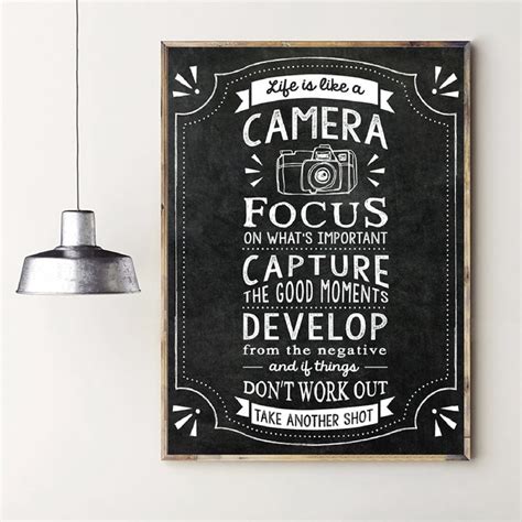 Life Is Like A Camera Room Decor Motivational Quote Poster Print Digital Prints Art ...