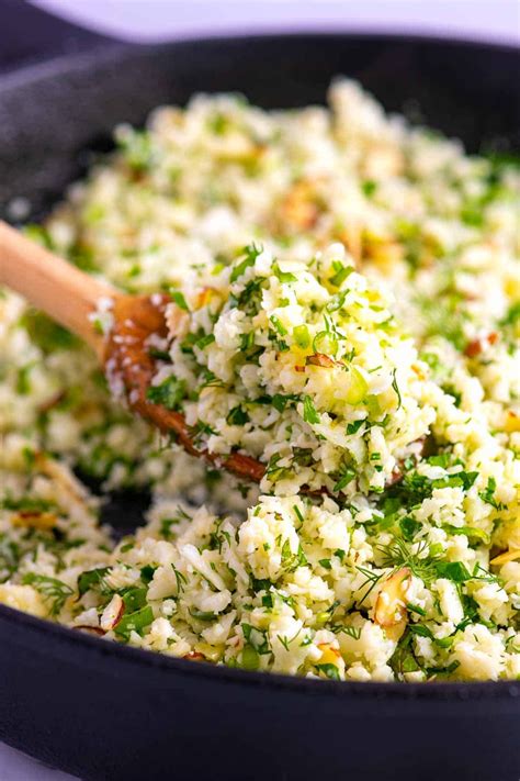 Garlic Herb Cauliflower Rice | Recipe | Vegetarian recipes, Veggie ...