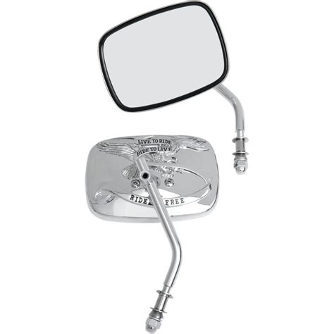 Chrome Live To Ride Rectangle Harley-Davidson Mirrors (Pair ...