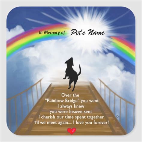 Rainbow Bridge Printable Poem For Dogs