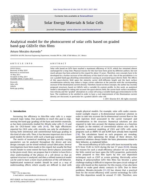 5 - Analytical Model For The Photocurrent of Solar Cells Based On ...