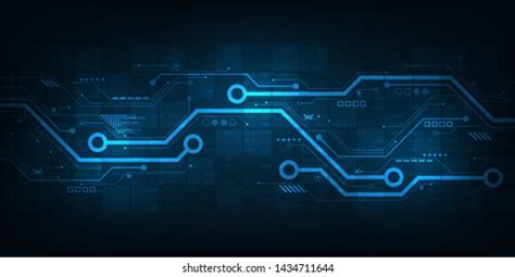 Digital Circuit Design On Dark Blue Stock Vector (Royalty Free) 1434711644 | Shutterstock