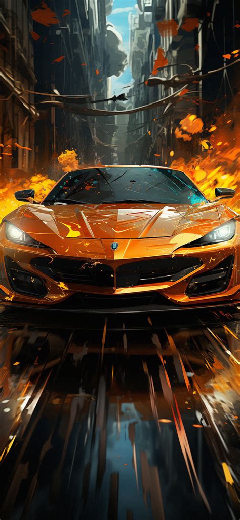 Supercar on Fire Art Wallpapers - Supercar Wallpapers for iPhone