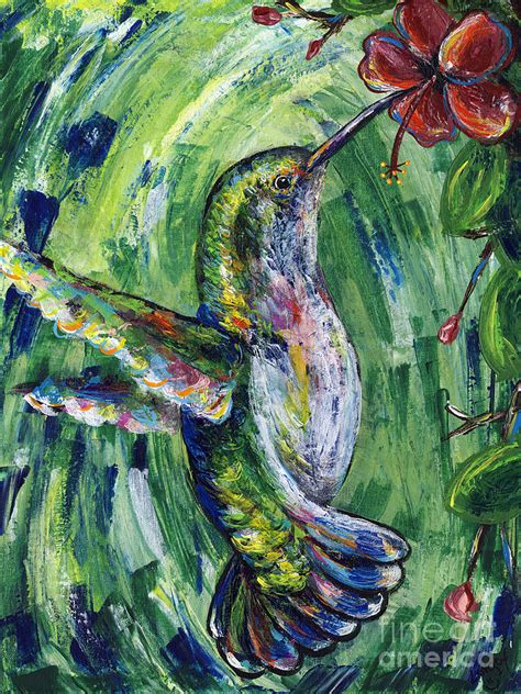 Hummingbird W/hibiscus Painting by Lovejoy Creations - Fine Art America