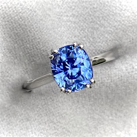 Cornflower Blue 4 Unheated Ceylon Blue Sapphire Platinum Ring – deliqagems