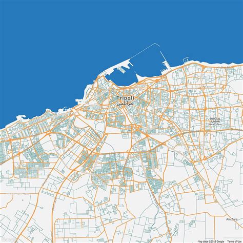 Minimalist Modern Map of Tripoli, Libya 2 Painting by Celestial Images - Fine Art America