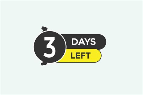 3 days left countdown template, 3 day countdown left banner label ...