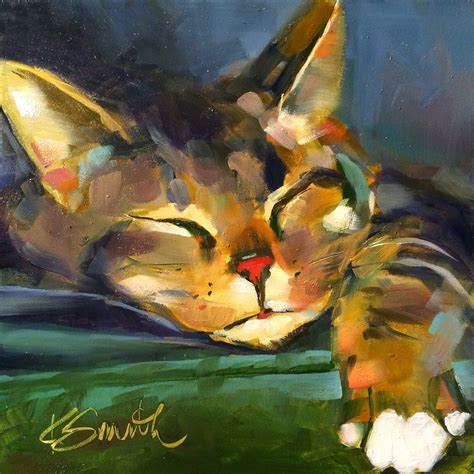 kim smith fine art: oliver | Cat painting, Watercolor cat, Animal art