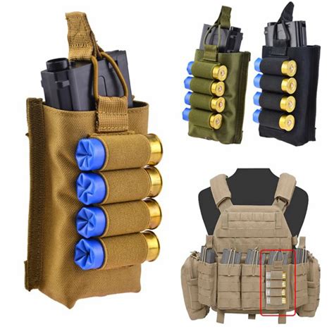 Hunting Sporting Goods Magazine Pouches 10 Shell Tactical Shotgun 12 Gauge Shell Holder Molle ...