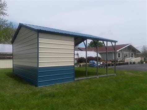 18x21x8 Carport with Storage in Allegan - Midwest Steel Carports