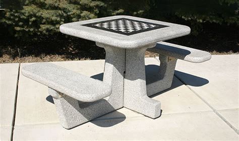 Square Table with Optional Checkerboard (T6205) - Outdoor Concrete Games | Square tables ...