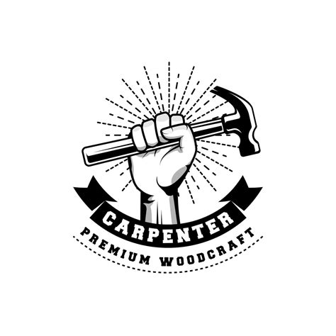 Carpenter logo design in rustic retro vintage style. Handyman logo ...