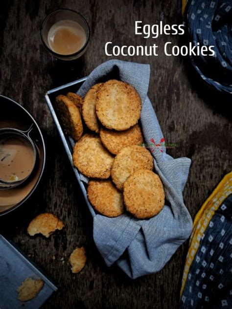 Coconut cookies without eggs | eggless coconut biscuits recipe